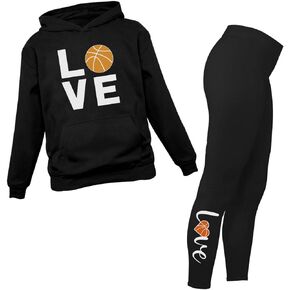 Tstars Love Basketball Hoodies Leggings Set Gifts for Player Women Teen Girls Hoodie