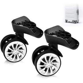 Luggage Swivel Wheels Replacement, Swivel Replacement Wheel for Luggage Suitcase, Spinner Travel Suitcase Wheels Plastic Bearings Repair Set for Luggage Kits Pack of 2
