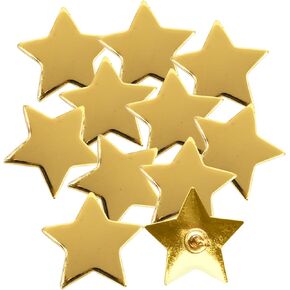 Trainers Warehouse Gold Star Lapel Pins (10/set) | Reward Your "Stars" with these Beautiful Gold Star Lapel Pins | Pins are Made of Metal - 3/4" Wide