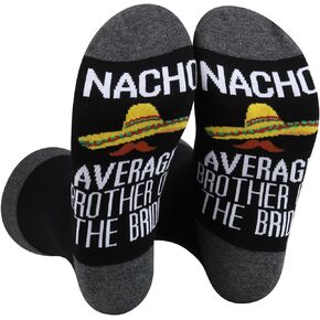 BDPWSS Brother Of The Bride Gift Nacho Average Brother Of The Bride Socks For Wedding Party Gift Brother in Law Gift