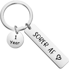 ENSIANTH 1 Year 2 Years 5 Years Sobriety Anniversary Keychain Sobriety Gift