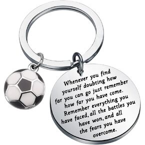 Lywjyb Birdgot Soccer Keychain Inspirational Gift Soccer Gifts for Soccer Lover Gift