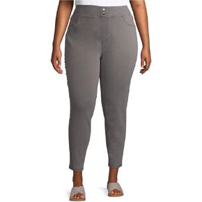 Grey Plus Size Mid Rise Jegging - 5X