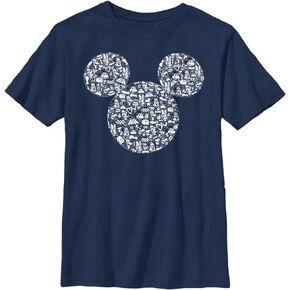Disney Classic Mickey Icons Fill Boys Husky Short Sleeve Tee Shirt