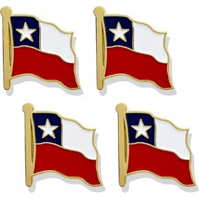 stidsds Chile Flag Pin - Chile Flags Pins Lapel Chilean Flag Enamel Lapel Pin Men Women Suit & Waving Patriotic Metal Badge Souvenir Hat Backpacks Decoration(4 Pack)