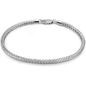 Dainty 925 Sterling Silver Chopin Chain Bracelet Women Bohemian Stackable Figaro/Box/Snake Bracelet 2MM 5 "5.9" 6.3 "6.7" 7 "7.5" 8" Girls & Boys Jewelry Gift