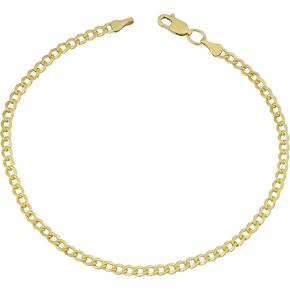 Kooljewelry 14k Yellow Gold Filled 3.2 mm Miami Cuban Curb Chain Bracelet (8.5 inch)