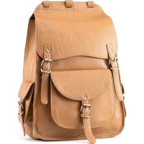 Handmade World Vintage Full Grain 20 Inch Leather Laptop Backpack Casual Bookbag Daypack Camping Travel Rucksack Knapsack