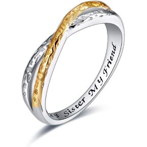925 Sterling Silver Sister Ring Infinity My Sister My Friend Jewelry Gifts for Best Friends