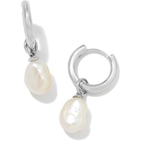 Kendra Scott Willa Pearl Huggie Earrings in White Pearl, Fashion Jewelry for Women