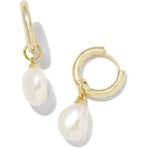 Kendra Scott Willa Pearl Huggie Earrings in White Pearl, Fashion Jewelry for Women