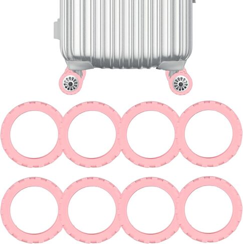 NQEUEPN 8pcs Luggage Wheel Covers, Portable Suitcase Caster Cover Silicone Spinner Luggage Wheel Protector Noise Resistant Anti-Wear Luggage Accessories for Most 8 Caster Suitcase (black) in Saudi Arabia