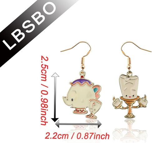 أقراط CENWA Beauty Beast المستوحاة من المجوهرات الكرتونية على شكل حيوانات هدية لمحبي الأفلام in Saudi Arabia