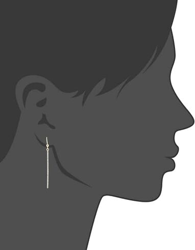 Diseno 0.33 ct Natural Diamond (G-H Color SI1-SI2 Clarity) Single Line Wire Hook Earrings in 10k Yellow Gold, Metal Gemstone, Diamond in Kuwait