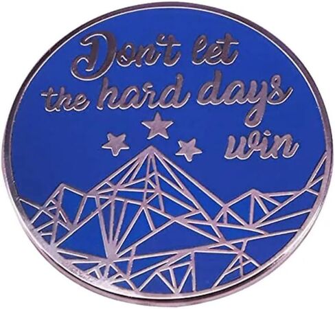 Ficsowy Don't let the hard days win Enamel Pin Backpack Lapel Inspirational Pin Gift for Her in Kuwait