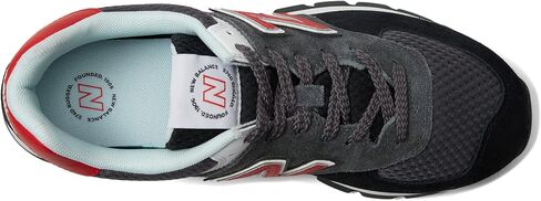 New Balance Classics 574D Rugged Sneakers for Men - Low Top Silhouette and Breathable Textile Lining Black/Red 2 11.5 D - Medium in Saudi Arabia