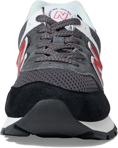 New Balance Classics 574D Rugged Sneakers for Men - Low Top Silhouette and Breathable Textile Lining Black/Red 2 11.5 D - Medium in Saudi Arabia