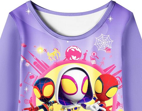 فستان كاجوال للفتيات من NOTLY فستان كرتوني رائع للأطفال الصغار بأكمام طويلة ملابس للبطل الخارق in Kuwait