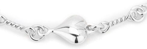 Sterling Silver Jewelry - Rhodium Plated with 925 Stamp - Sewn in Sequence Puffed Heart Bracelet - Elegant handcrafted - for Women - 6.5" long + 1" extender in Saudi Arabia