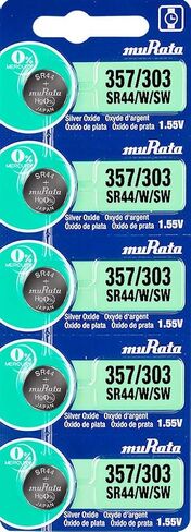 Murata 357/303 SR44/W/SW Battery 1.55V Silver Oxide Watch Button Cell - Replaces Sony 357/303 (2 Batteries) in Saudi Arabia
