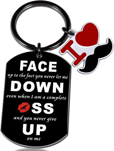 AOBIURV Funny Anniversary Keychain Gifts For Women Romantic Gifts For Her Him Couple Gifts For Wife Valentines Gifts For Wife Husband Girlfriend Boyfriend Wedding Presents Funny Keyring Necklace in Kuwait