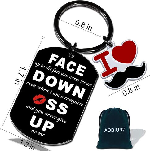 AOBIURV Funny Anniversary Keychain Gifts For Women Romantic Gifts For Her Him Couple Gifts For Wife Valentines Gifts For Wife Husband Girlfriend Boyfriend Wedding Presents Funny Keyring Necklace in Kuwait