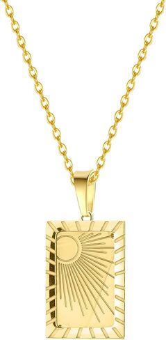 Gyufise 1 Pack Sunbeam Necklace gold sunshine necklace positive energy necklace Moon Necklace Mother's Day Gift Sun Tarot Necklace in Saudi Arabia