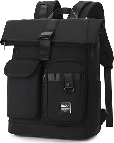 LGAG 15.6 Inch Laptop Backpack for Men Women 25-35L Large Work College Backpack with Laptop Compartment Casual Waterproof Computer Backpack for Business Travel Commuter, Black in Kuwait