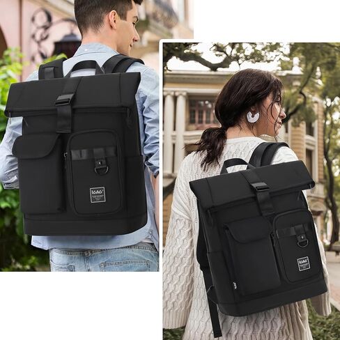 LGAG 15.6 Inch Laptop Backpack for Men Women 25-35L Large Work College Backpack with Laptop Compartment Casual Waterproof Computer Backpack for Business Travel Commuter, Black in Kuwait