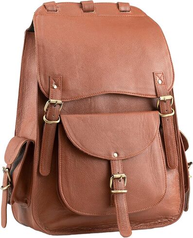 Handmade World Vintage Full Grain 20 Inch Leather Laptop Backpack Casual Bookbag Daypack Camping Travel Rucksack Knapsack in Saudi Arabia