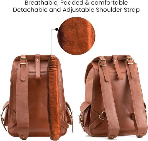 Handmade World Vintage Full Grain 20 Inch Leather Laptop Backpack Casual Bookbag Daypack Camping Travel Rucksack Knapsack in Saudi Arabia