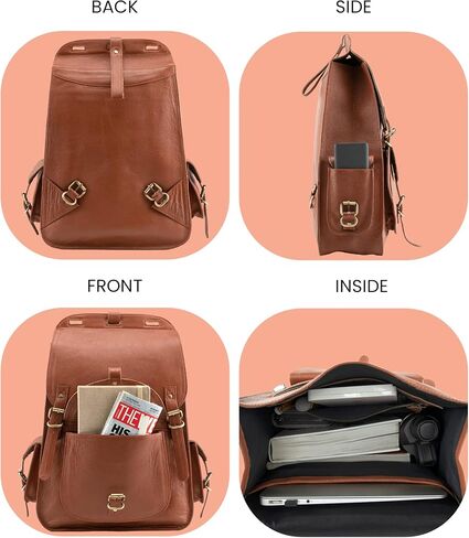 Handmade World Vintage Full Grain 20 Inch Leather Laptop Backpack Casual Bookbag Daypack Camping Travel Rucksack Knapsack in Saudi Arabia