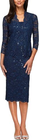 Alex Evenings womens Shift Dress With Lace Jacket (Petite and Regular) in Saudi Arabia
