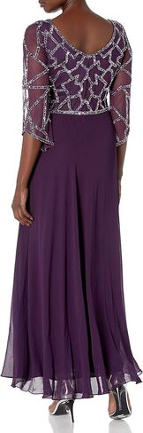 J Kara Women's 3/4 Sleeve Geo Beaded Gown in Saudi Arabia