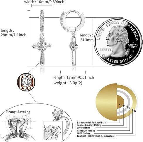 OYOGAA أقراط متقاطعة ذهبية للنساء والرجال أقراط متدلية هيبوالرجينيك مكعب زركونيا أقراط Huggie للرجال in Kuwait