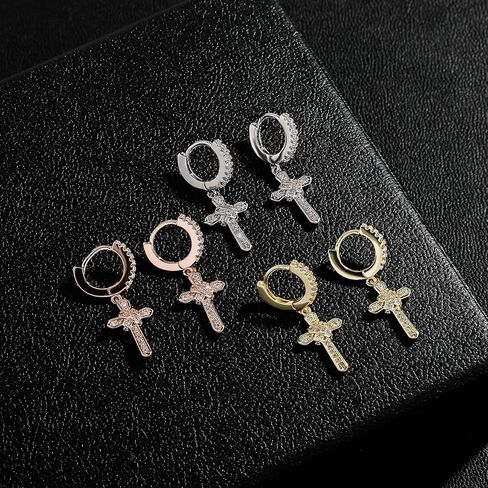 OYOGAA أقراط متقاطعة ذهبية للنساء والرجال أقراط متدلية هيبوالرجينيك مكعب زركونيا أقراط Huggie للرجال in Kuwait