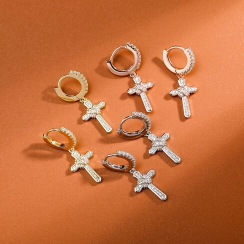 OYOGAA أقراط متقاطعة ذهبية للنساء والرجال أقراط متدلية هيبوالرجينيك مكعب زركونيا أقراط Huggie للرجال in Kuwait