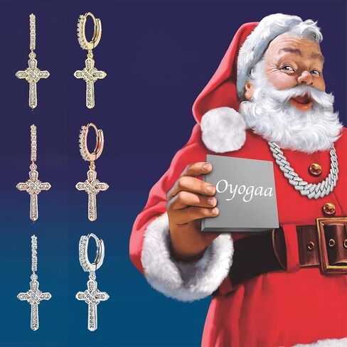 OYOGAA أقراط متقاطعة ذهبية للنساء والرجال أقراط متدلية هيبوالرجينيك مكعب زركونيا أقراط Huggie للرجال in Kuwait