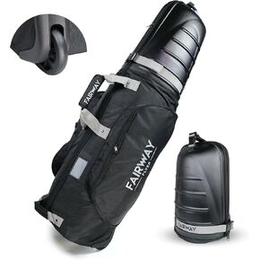 Golf Travel Bag Hard Case with Wheels – Foldable Hard Golf Travel Bags for Airlines - Golf Club Travel Bag – Easy to Maneuver – Dual Sided Zippers & Storage Pockets – Golf Travel Case - Universal Size