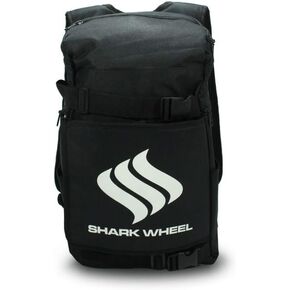 Shark Wheel Backpack, Black Skateboarding Back Pack with Phone and Water Bottle Storage, Comfortable, Weather Resistant Pack That Holds Skateboard