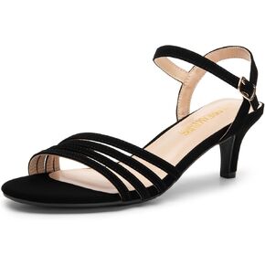 DREAM PAIRS Women's Kitten Heels Open Toe Fashion Comfortable Low Heels for Daily Casual Dressy Wedding Party Evening Sandals