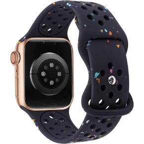 W-RARA Sport Band Compatible with Apple Watch Band 38mm 40mm 41mm 42mm 44mm 45mm 49mm for Women Men, made from Recycled Plastic - Soft Breathable Strap for iWatch Series SE 9 8 7 6 5 4 3 2 1 Ultra 1 2