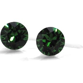 Swarovski Crystal Invisible Clip On Stud Earrings 6mm Women Fashion 8mm Miyabi Grace Light Blue Pink Red Green Black AB Purple Freshwater Pearl