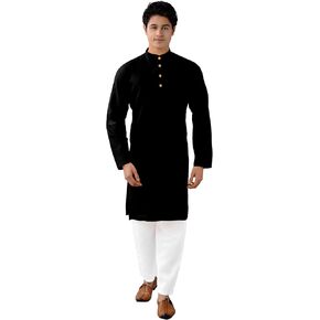 Chandrakala Men's Tunic Cotton Kurta Pajama Set Indian Casual Yoga Dress (MK101)