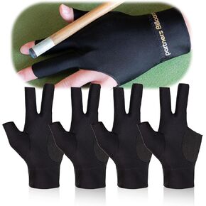 Pool Glove for Left Hand, 3 Finger Elastic Breathable Billiards Glove, Universal Popular Sizes Billiards Gloves for Men Women, Billar Cue Snooker Accessories and Equipment