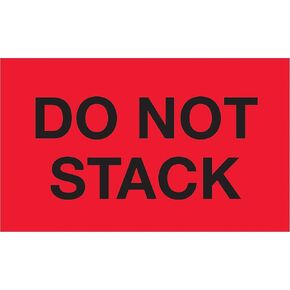 Tape Logic Aviditi Tape Logic 3" x 5","Do Not Stack" Fluorescent Red Warning Sticker, for Shipping, Handling, Packing, and Moving (1 Roll of 500 Labels)
