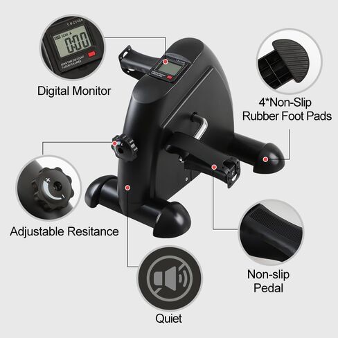 دراجة تمرين صغيرة من بانانا تحت المكتب لتدريب الذراع والساق، جهاز تمرين الدواسة مع شاشة LCD للتمرين في صالة الألعاب الرياضية المنزلية والمكتب in Kuwait