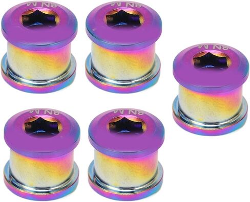 Alomejor Chainring Screws Bolt,5Pcs 6.5mm Alloy Chainring Bolt Chainwheel Screws for Small Wheel Bike(Colorful) in Saudi Arabia