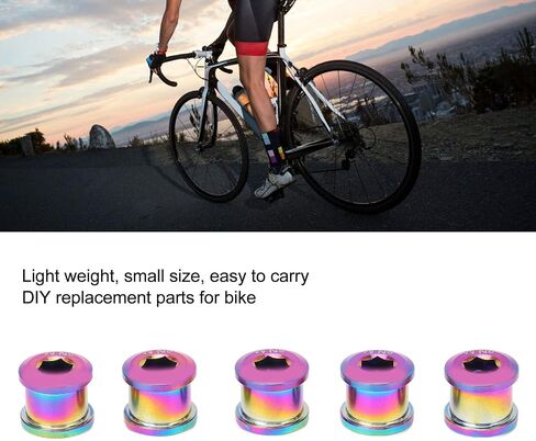 Alomejor Chainring Screws Bolt,5Pcs 6.5mm Alloy Chainring Bolt Chainwheel Screws for Small Wheel Bike(Colorful) in Saudi Arabia