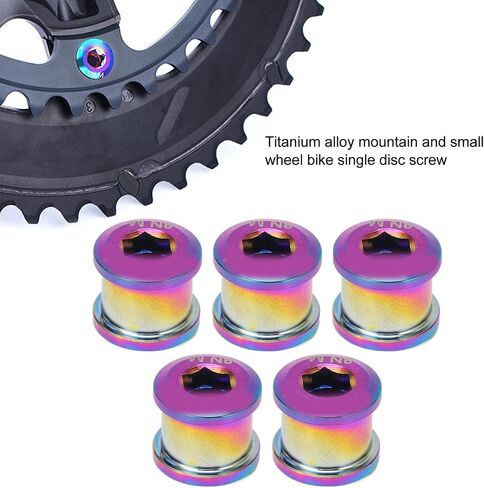 Alomejor Chainring Screws Bolt,5Pcs 6.5mm Alloy Chainring Bolt Chainwheel Screws for Small Wheel Bike(Colorful) in Saudi Arabia